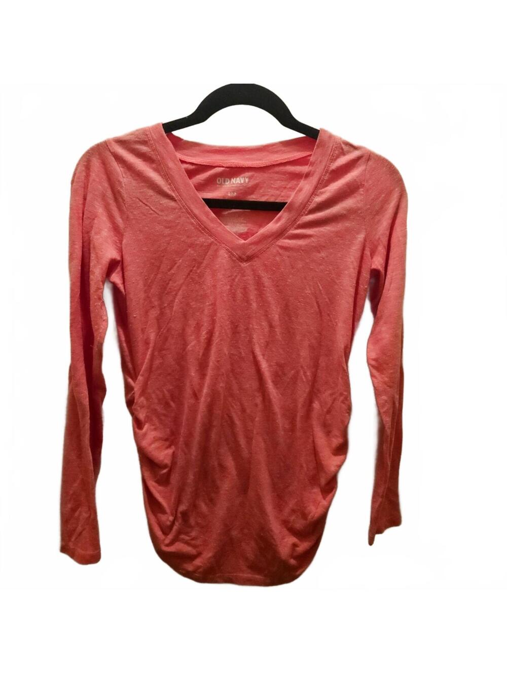 Old Navy Women's Maturity Long Sleeve V-Neck Top in Coral